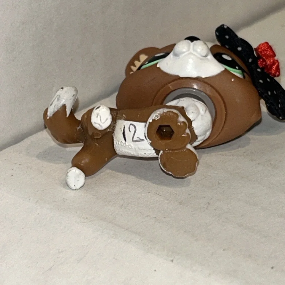 Authentic‎ Littlest Pet Shop LPS # 2150 Brown & White Corgi Puppy Dog Aqua Eyes